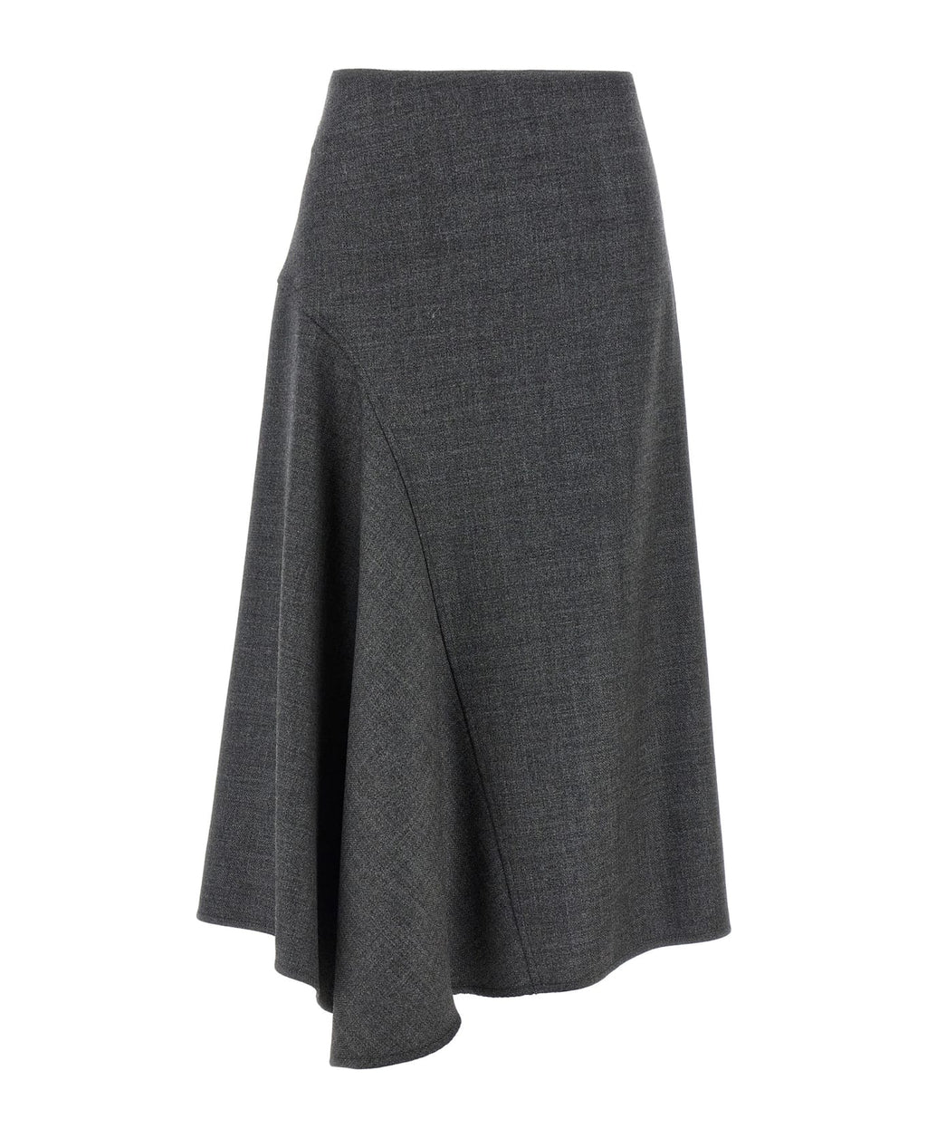 Gray Wool Long Skirt