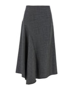 Gray Wool Long Skirt