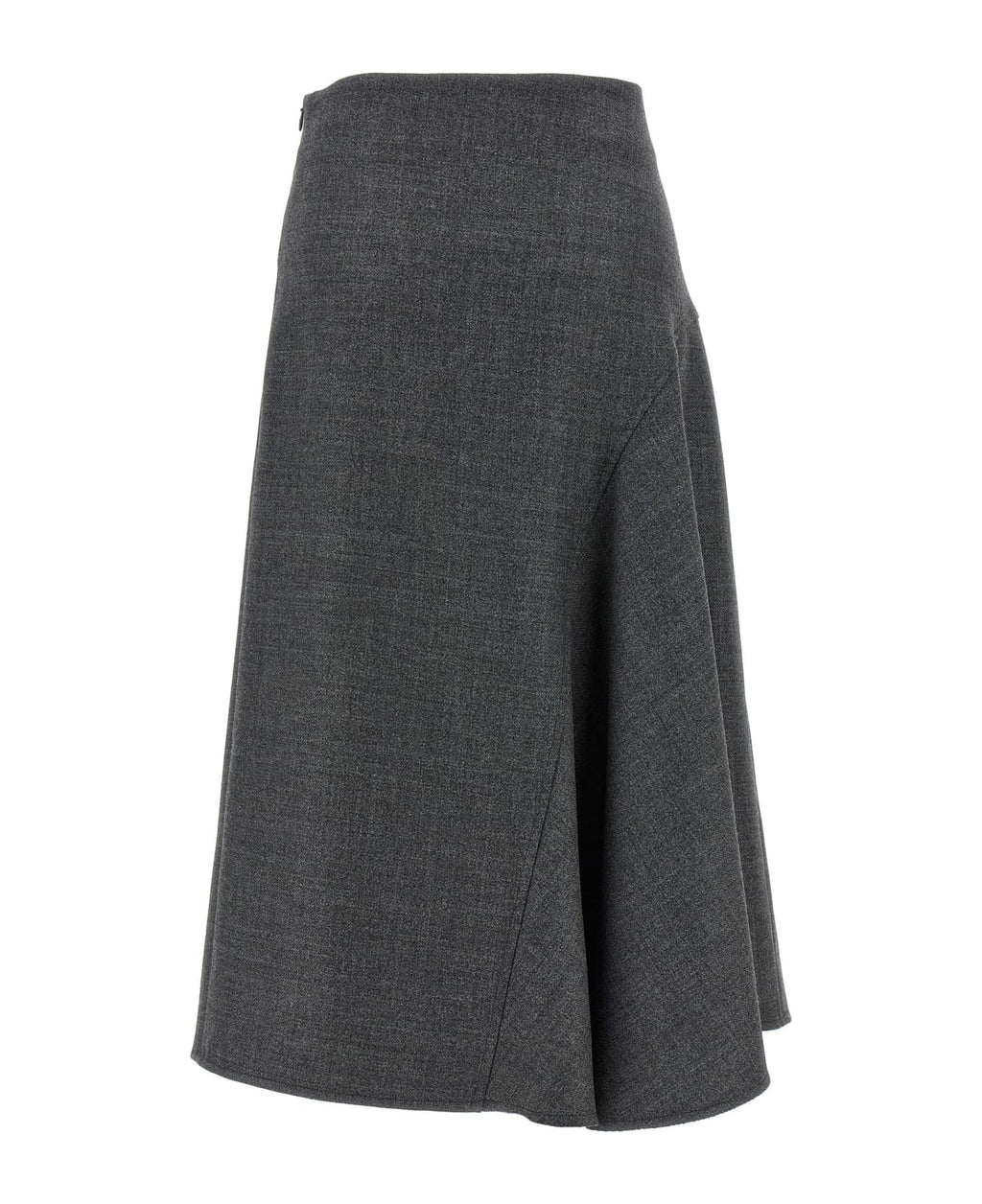 Gray Wool Long Skirt