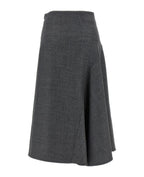 Gray Wool Long Skirt