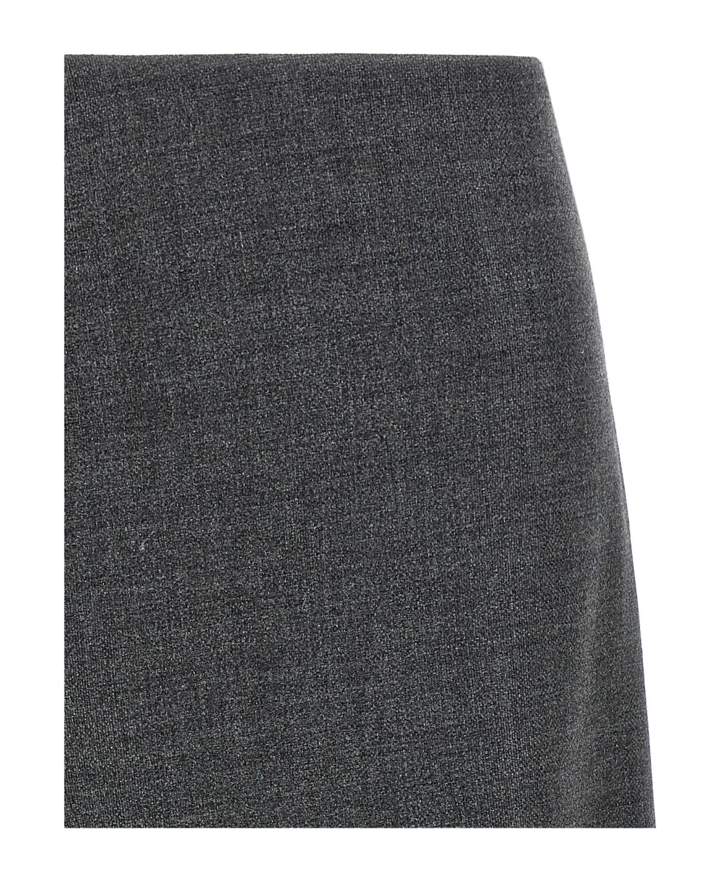 Gray Wool Long Skirt