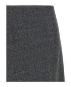 Gray Wool Long Skirt