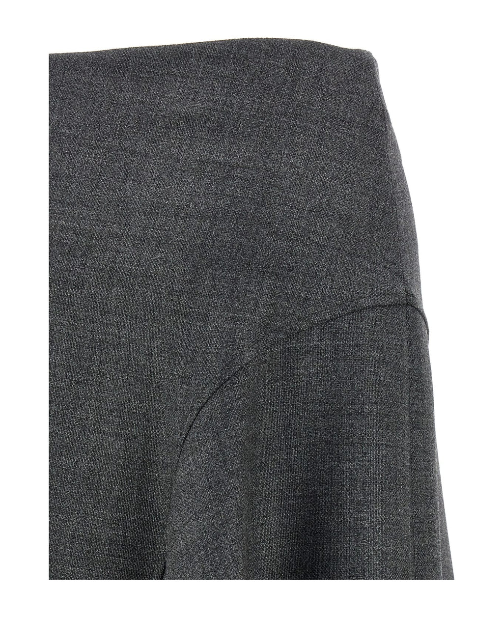 Gray Wool Long Skirt