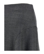 Gray Wool Long Skirt