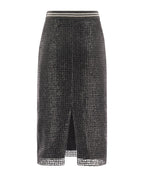 Gray Acetate Long Skirt
