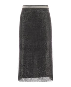 Gray Acetate Long Skirt