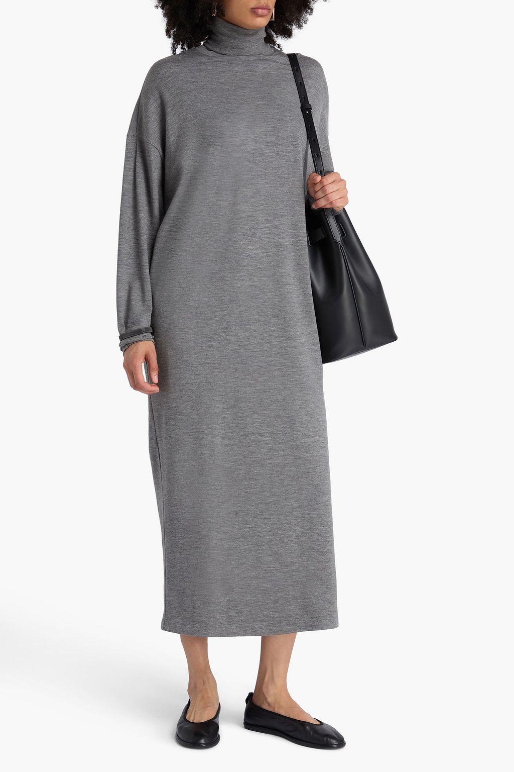 Gray Wool Casual Dress