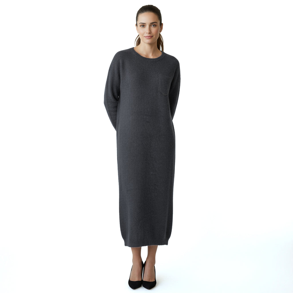 Blue Wool Casual Dress