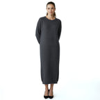 Blue Wool Casual Dress