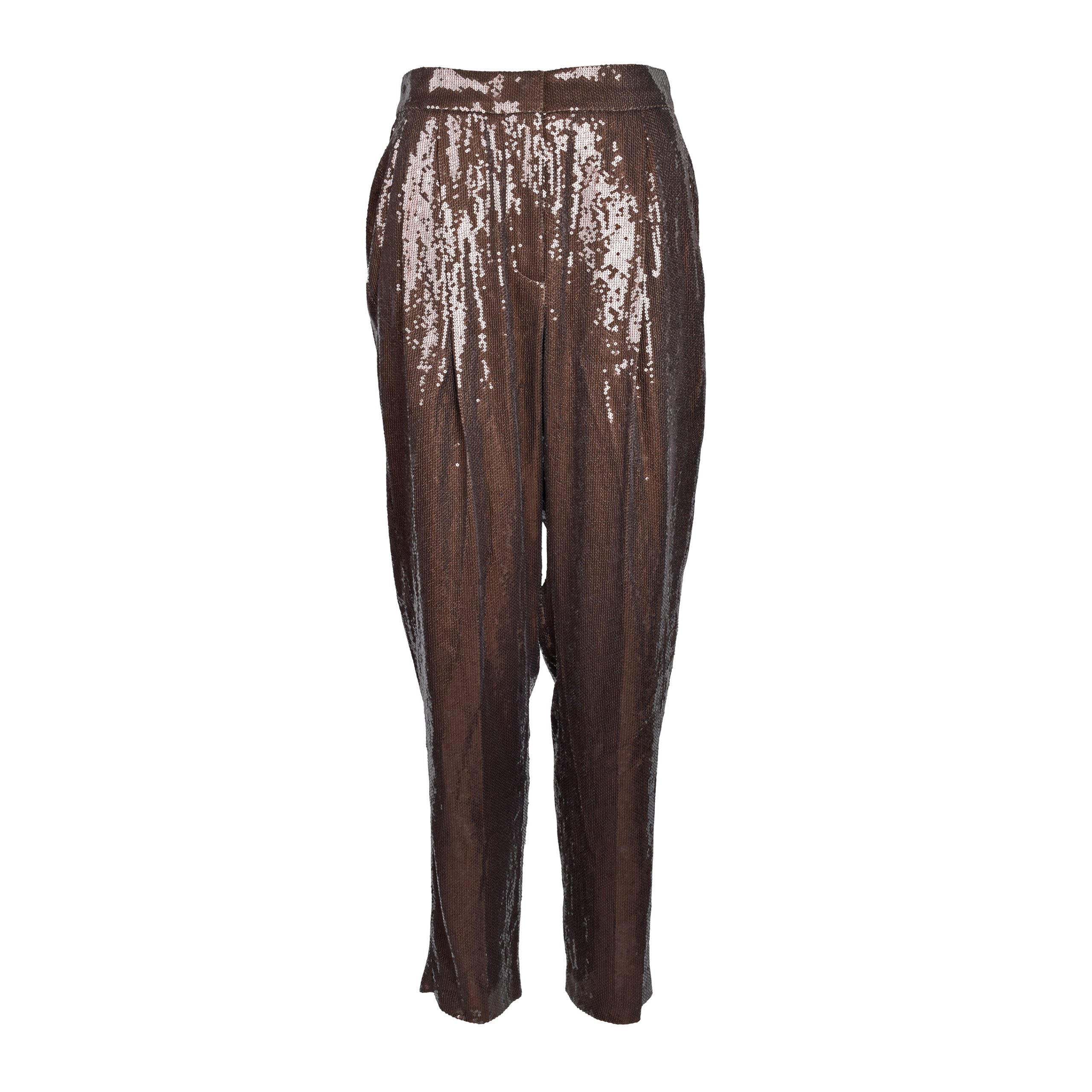 Beige Acetate Two-Piece Suit