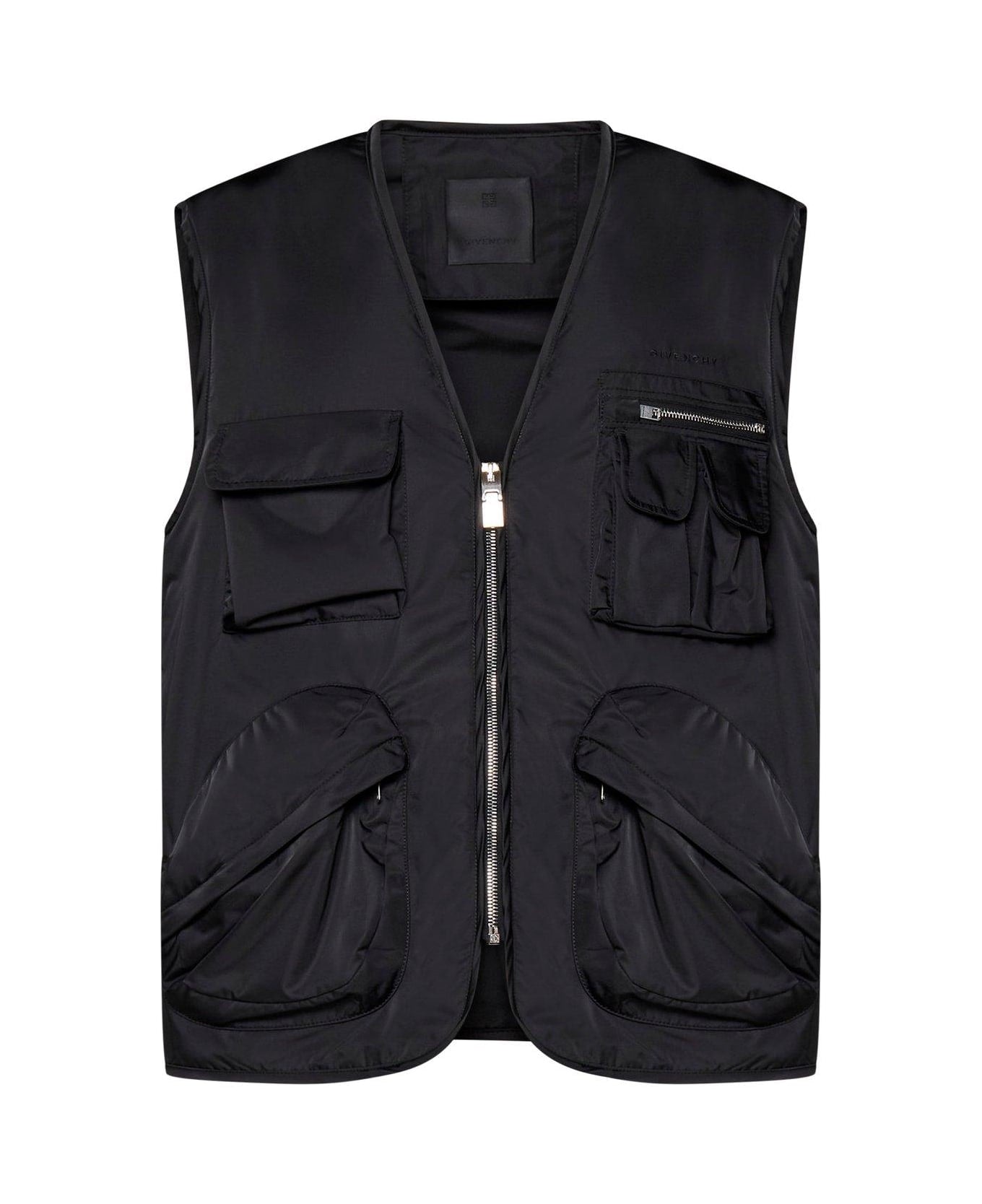 Black Fibres Jackets And Coat