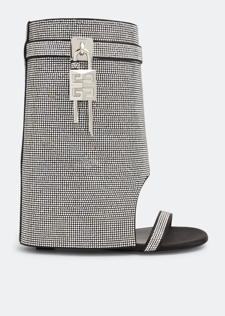 Silver Fibres Stiletto Heel Sandals