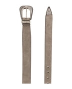 Gray Leather Regular Belt