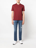 Blue Cotton Straight-Leg Jeans