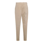 Brown Cotton Casual Pants
