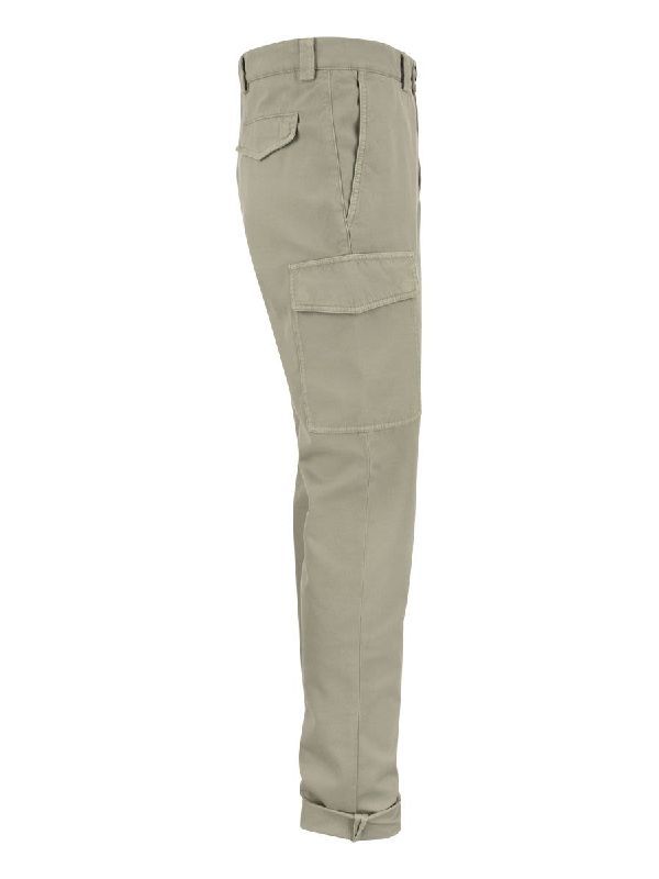 Bicolor Cotton Cargo Pants