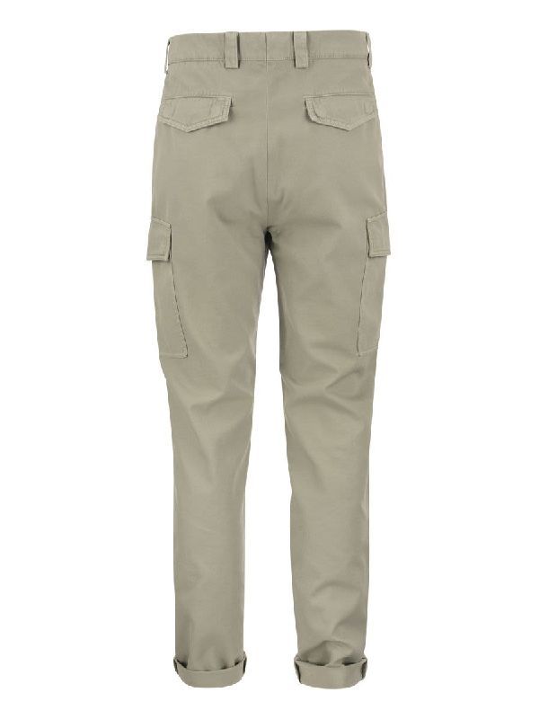 Bicolor Cotton Cargo Pants