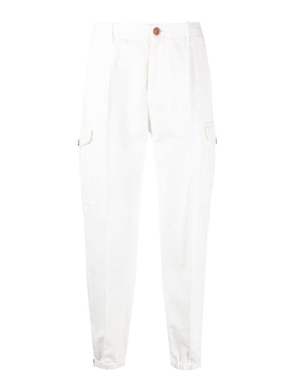 White Cotton Casual Pants