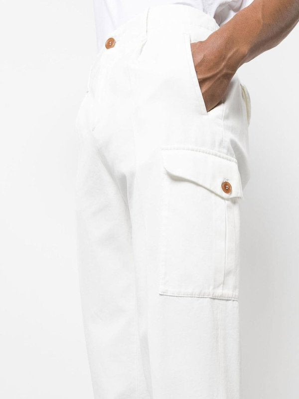 White Cotton Casual Pants