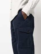 Blue Cotton Cargo Pants