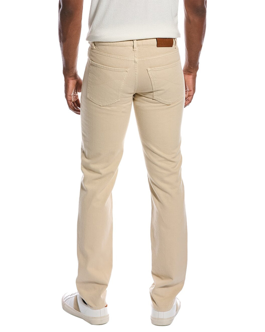 Beige Cotton Casual Pants