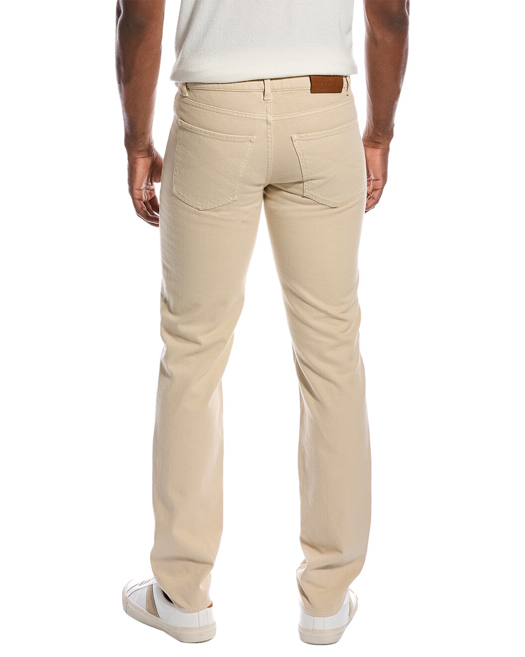 Beige Cotton Casual Pants