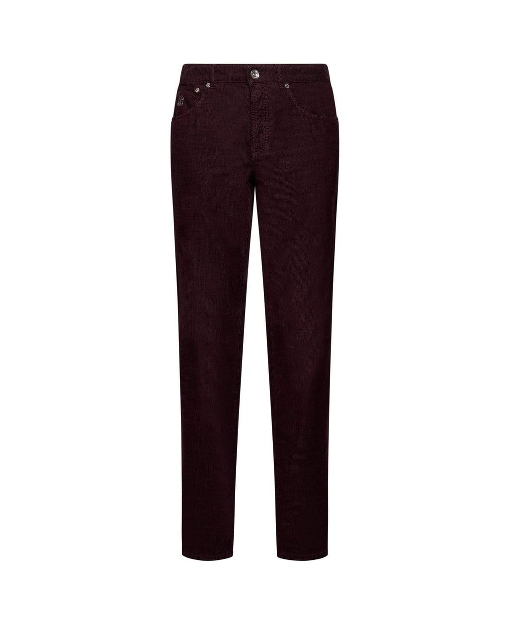 Purple Cotton Casual Pants
