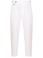 White Cotton Casual Pants