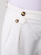 White Cotton Casual Pants