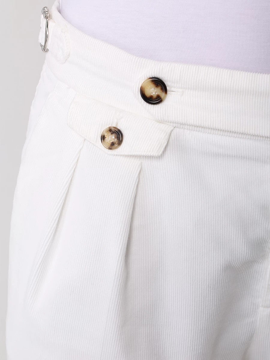 White Cotton Casual Pants