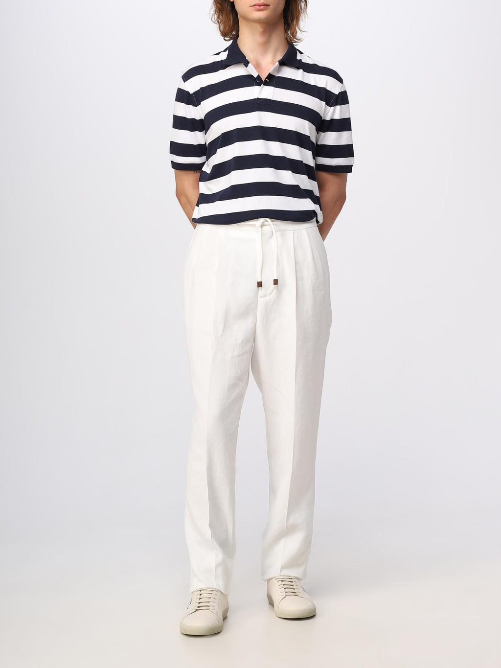 Beige Linen Casual Pants