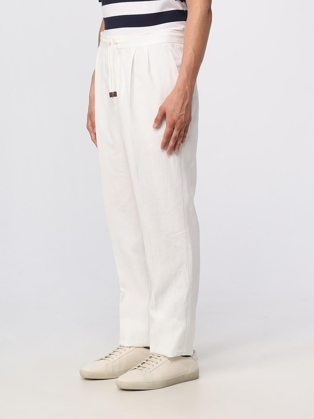 Beige Linen Casual Pants