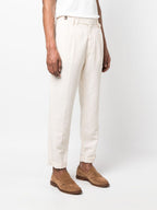 White Linen Casual Pants