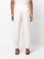 White Linen Casual Pants