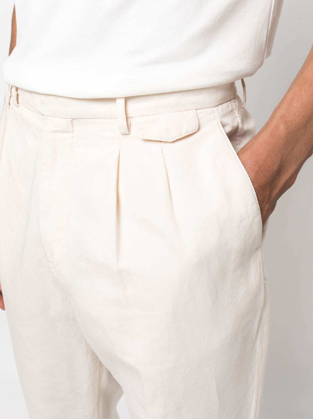 White Linen Casual Pants