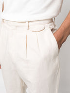 White Linen Casual Pants