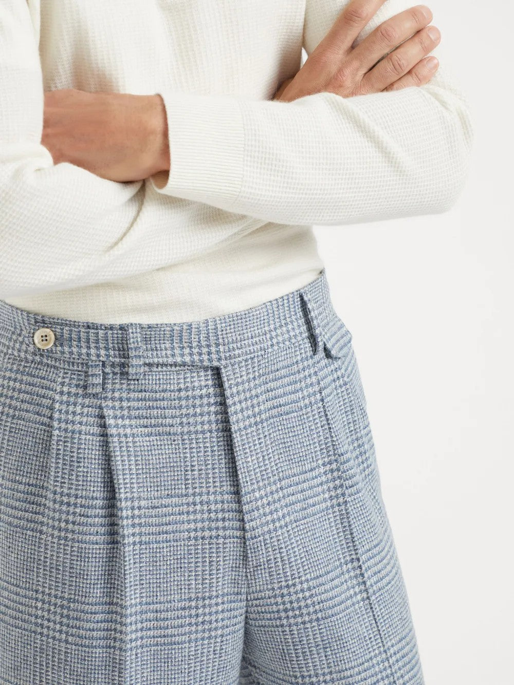 Light Blue Wool Casual Pants