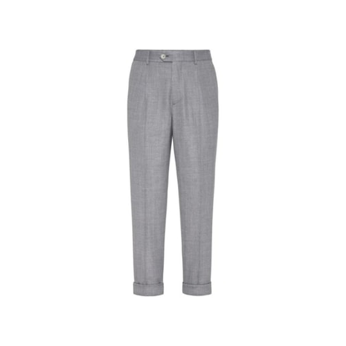Gray Wool Casual Pants