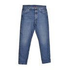 Blue Cotton Straight-Leg Jeans