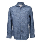 Blue Cotton Pattern Shirt