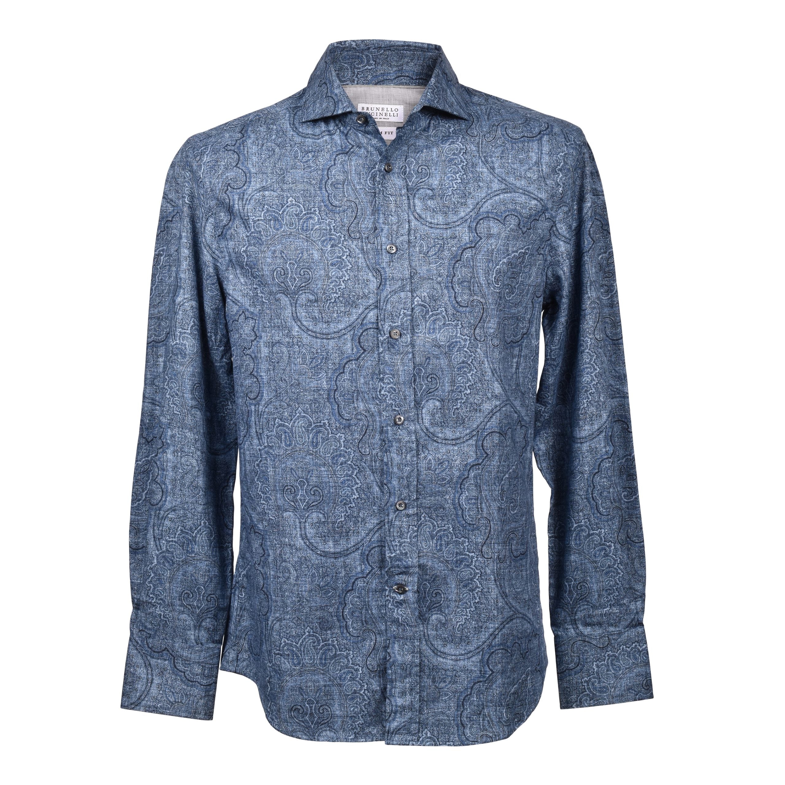 Blue Cotton Pattern Shirt