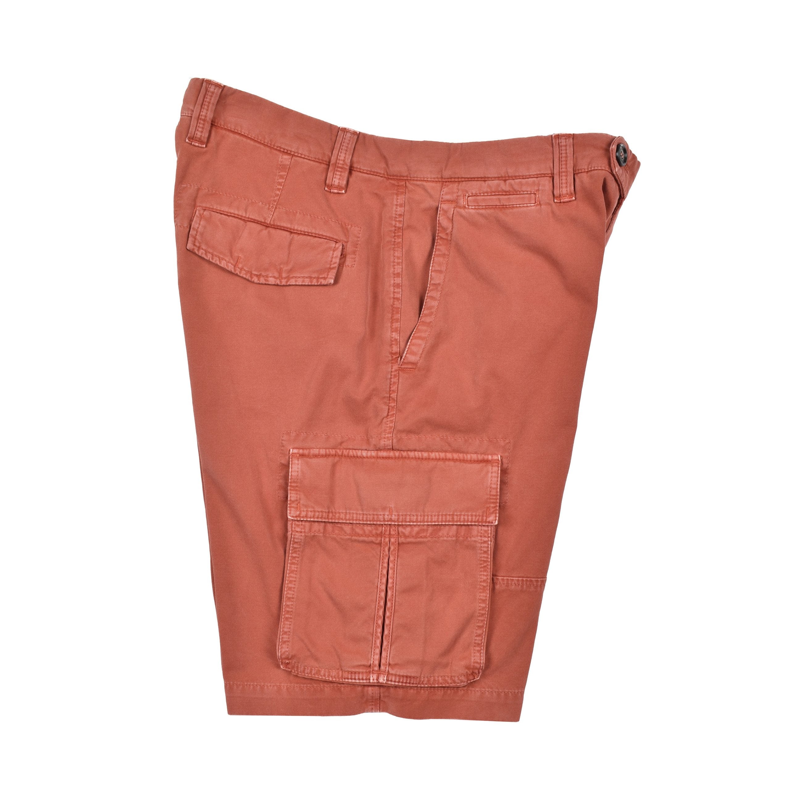 Orange Cotton Bermuda Shorts
