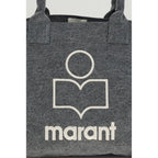 Gray Cotton Shoulder Bag