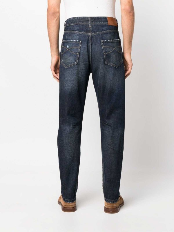 Black Cotton Straight-Leg Jeans