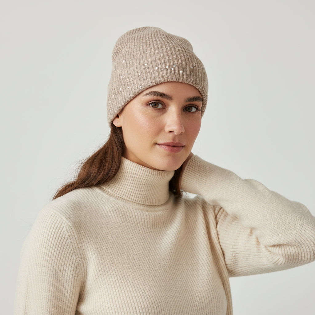 Brown Cashmere Beanie
