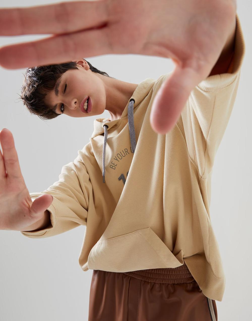 Beige Cotton Sweatshirt