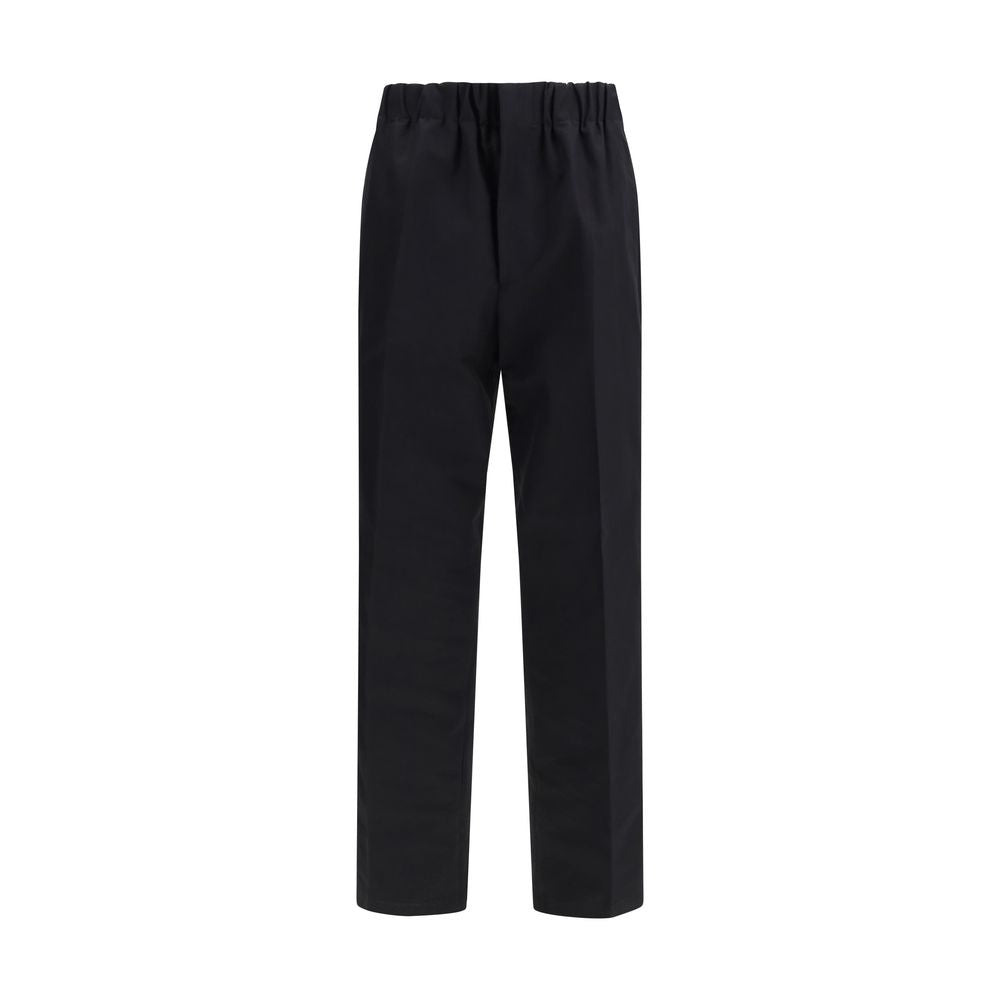 Black Cotton Casual Pants