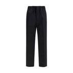 Black Cotton Casual Pants