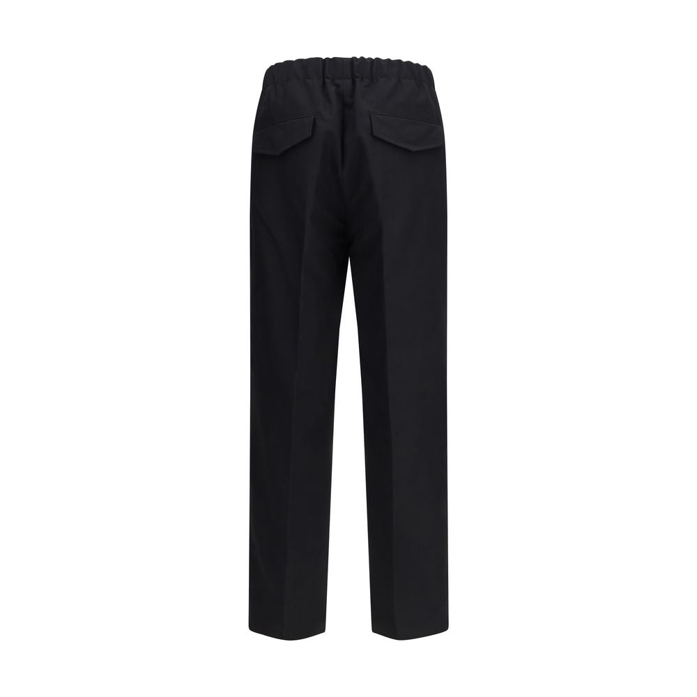 Black Cotton Casual Pants