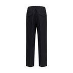 Black Cotton Casual Pants